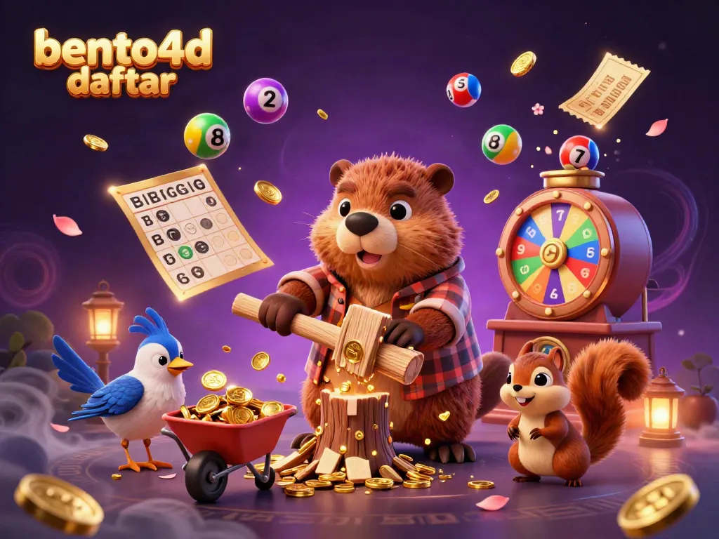 Bento4D daftar offers engaging lottery features with vibrant visuals and dynamic characters in a casino-themed setting.