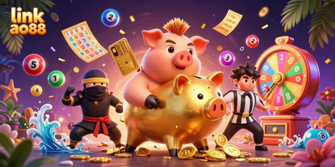 Engage with link ao88's vibrant casino scene featuring a playful sumo wrestler and dynamic game elements.