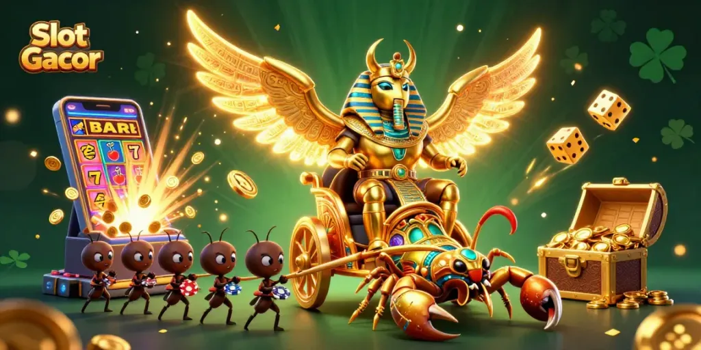Spin the Slot Gacor for jackpot excitement with glowing symbols and vibrant casino elements.