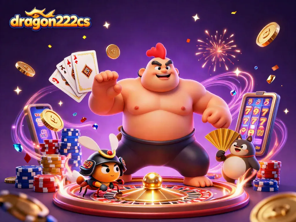 Engage with dragon222cs by exploring dynamic slot games featuring a powerful sumo rooster and samurai cricket.