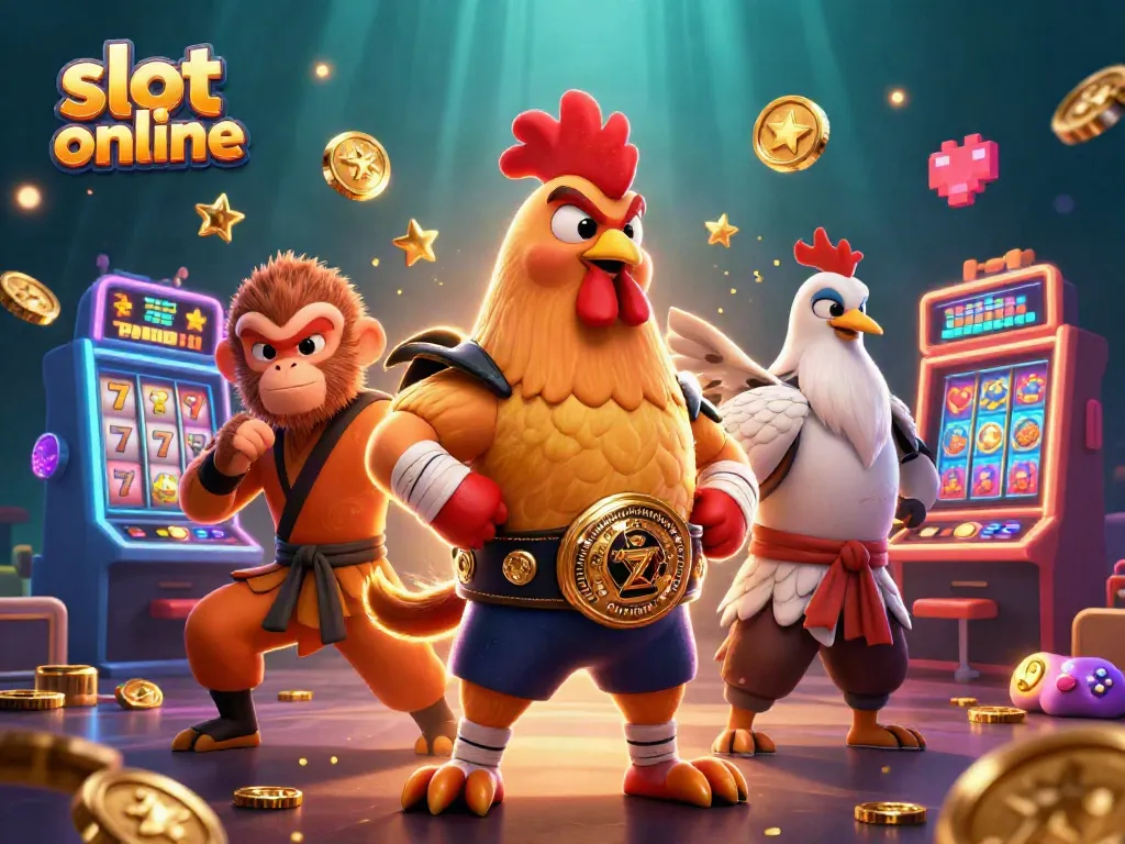 Experience thrilling slot online action with vibrant characters, spinning reels, and winning jackpots.
